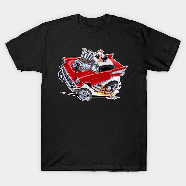 REVVIN 57 Chevy Red T-Shirt by vincecrain